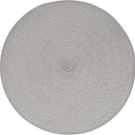 Secret de Gourmet runder Platzset - 8er Set - hellgrau - geflochtenes Kunststoff - Ø 38 cm - Untersetzer