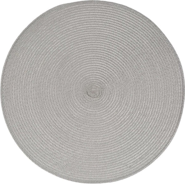 Secret de Gourmet runder Platzset - 8er Set - hellgrau - geflochtenes Kunststoff - Ø 38 cm - Untersetzer