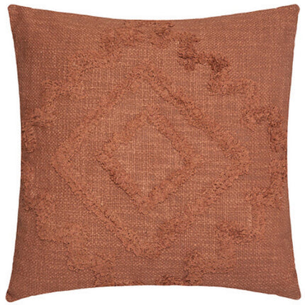 Inka Terrakotta Kissen 40x40 cm - Getuftes Baumwollmischgewebe Kissen - Mit Reißverschluss - Dekokissen