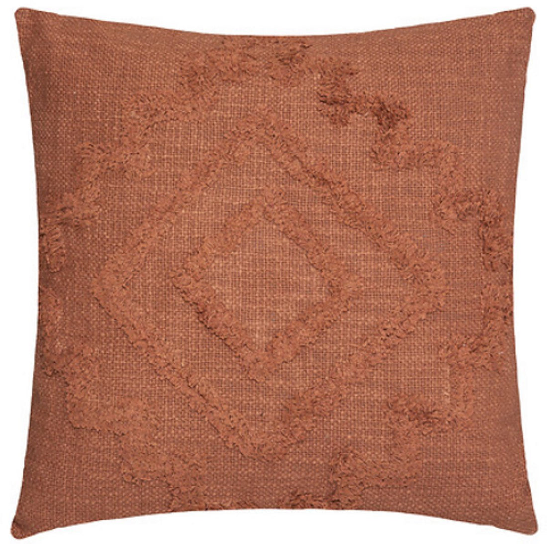 Atmosphera Inca kussen terracotta – getuft sierkussen met rits, 40 x 40 cm