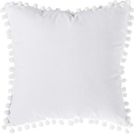 Sierkussen Ellis - Wit - Sierkussen met pompons/tassels - 40x40 cm
