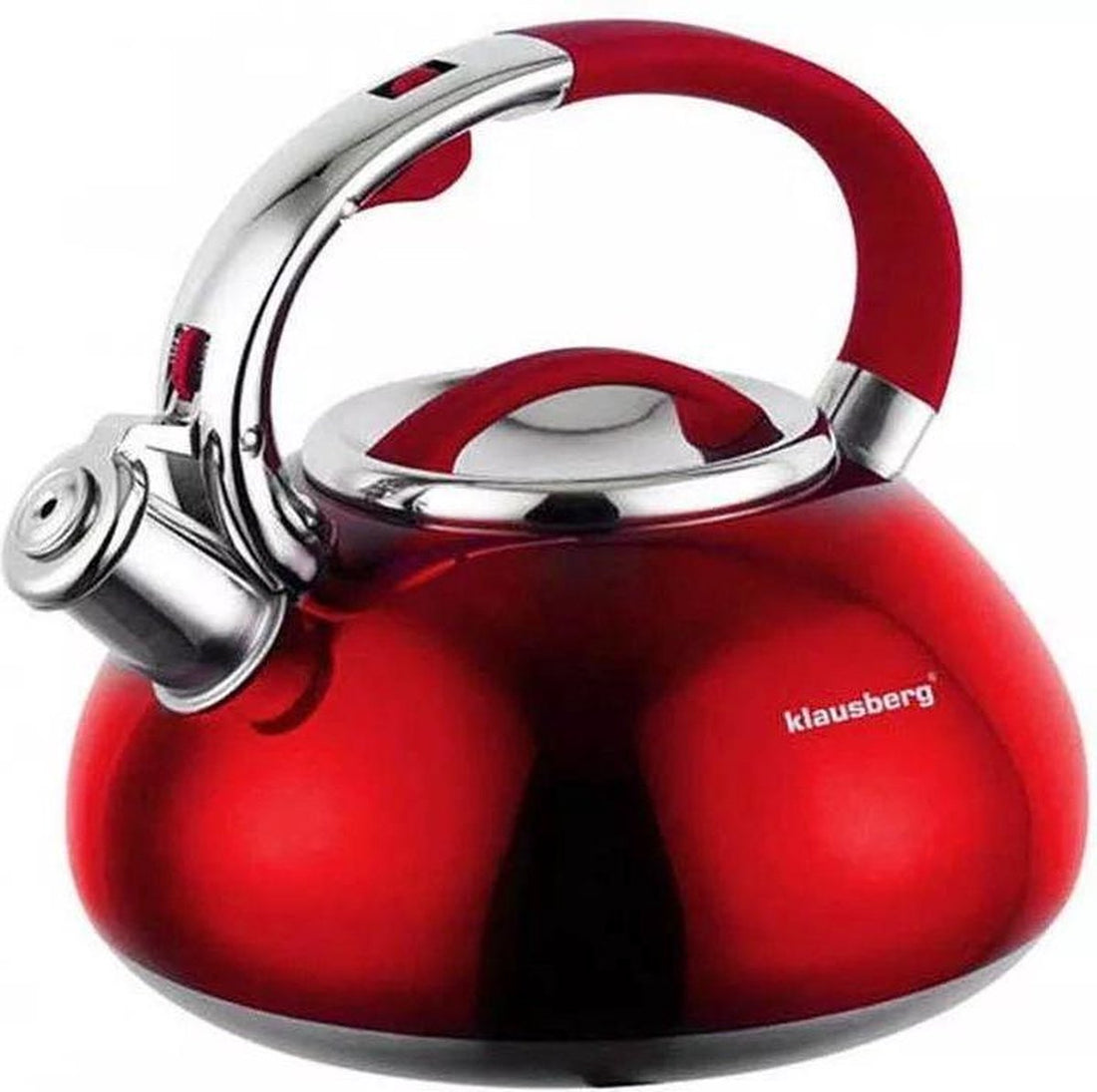 Klausberg KB-7076 whistling kettle - 3L - stainless steel - all heat sources - Red