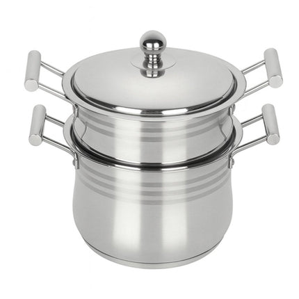Hakal Couscouspan 4 liter - RVS Pan voor Inductie - PFOA Vrij - Geschikt voor Alle Warmtebronnen - Couscoussier