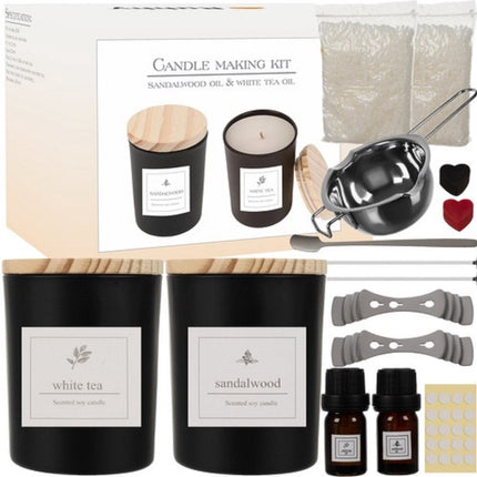 DIY Ruhhy Kerzenset schwarz - mit 26 Brennstunden - komplettes Geschenkset - Kerzen selber machen
