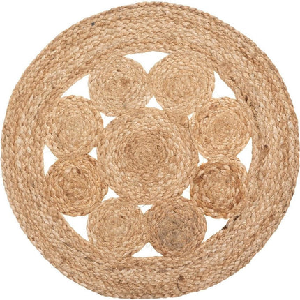 Atmosphera Tischsets Jute – 4er-Set – Ø 38 cm – Beige – Skandinavisches Design – Untersetzer Esstisch