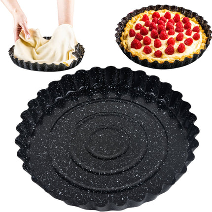 KINGHoff Kuchenform KH-1956 - Ø28 cm Antihaft-Marmorform für Kuchen und Quiches - Ofenfest bis 220°C