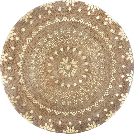 Atmosphera Vloerkleed - Jute - Goud - Rond - 115cm