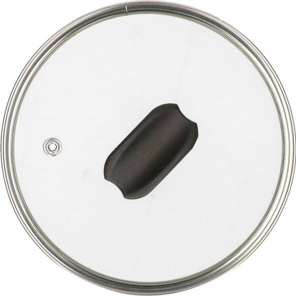 5Five Universeller Pfannendeckel für 16 cm Töpfe – Glas – Dampfloch – D17 x H6 cm