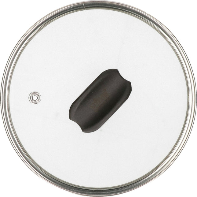 5Five Universeller Pfannendeckel für 16 cm Töpfe – Glas – Dampfloch – D17 x H6 cm