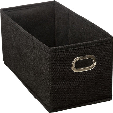 5Five Aufbewahrungskorb/Schrankkorb – schwarz – Leinen – 7 Liter – 31 x 15 x 15 cm – Aufbewahrungsbox – Fächerkorb