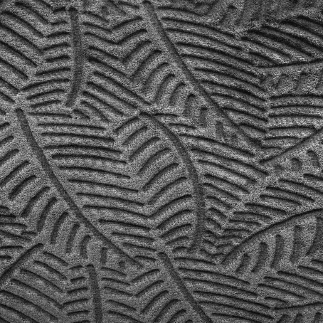 Throw blanket 125 x 150cm | Fleece blanket | with palm leaf pattern | Anthracite grey