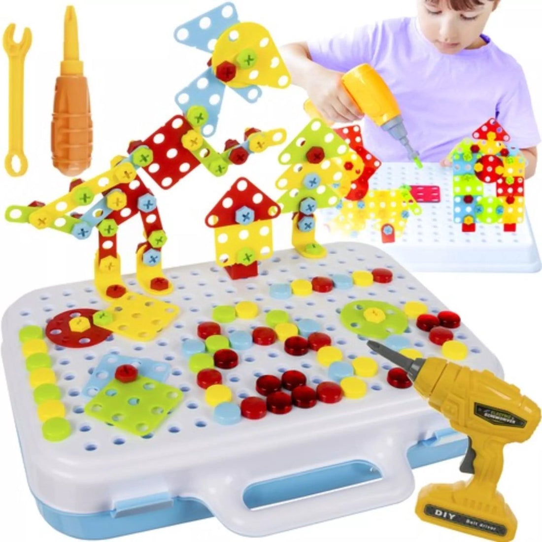 Kruzzel Creative Mosaic Set with Electric Screwdriver