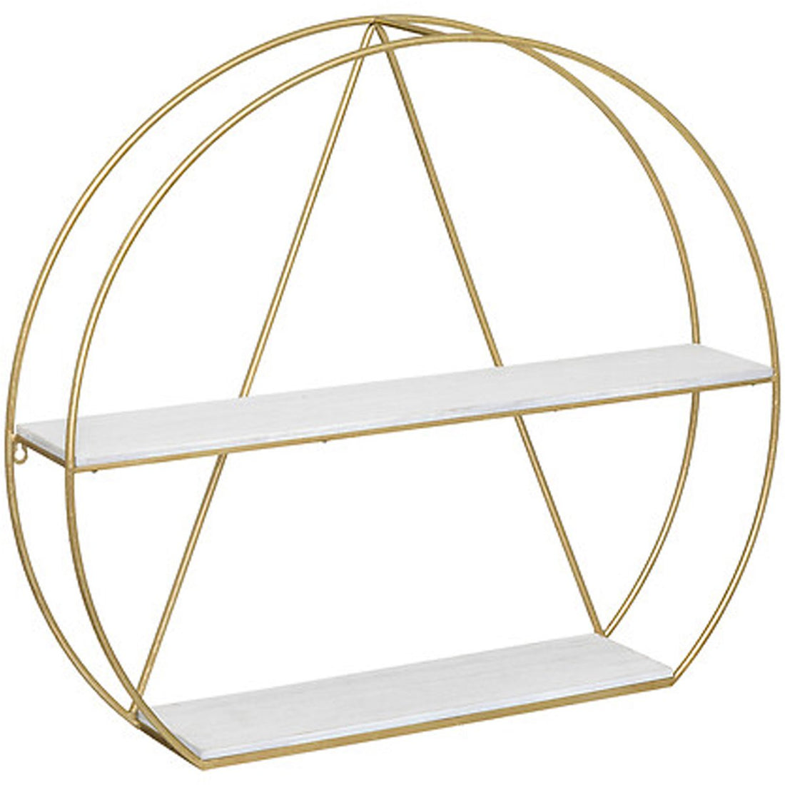 Étagère murale minimaliste - or/blanc - métal - 2 étagères - 83 x 74 cm - étagères murales
