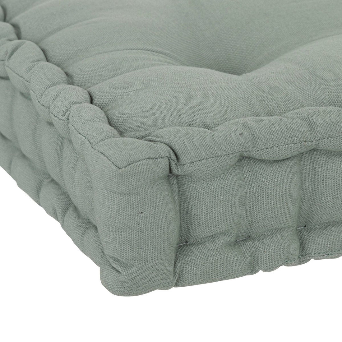 Coussin de sol Atmosphera Deluxe 40x40x8cm avec poignée et 4 boutons - Vert céladon