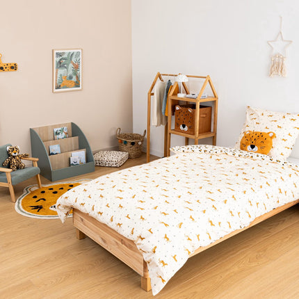 Atmosphera Kids Bettwäsche-Set mit 1 Kissenbezug 140x200cm/65x65cm - Leopard