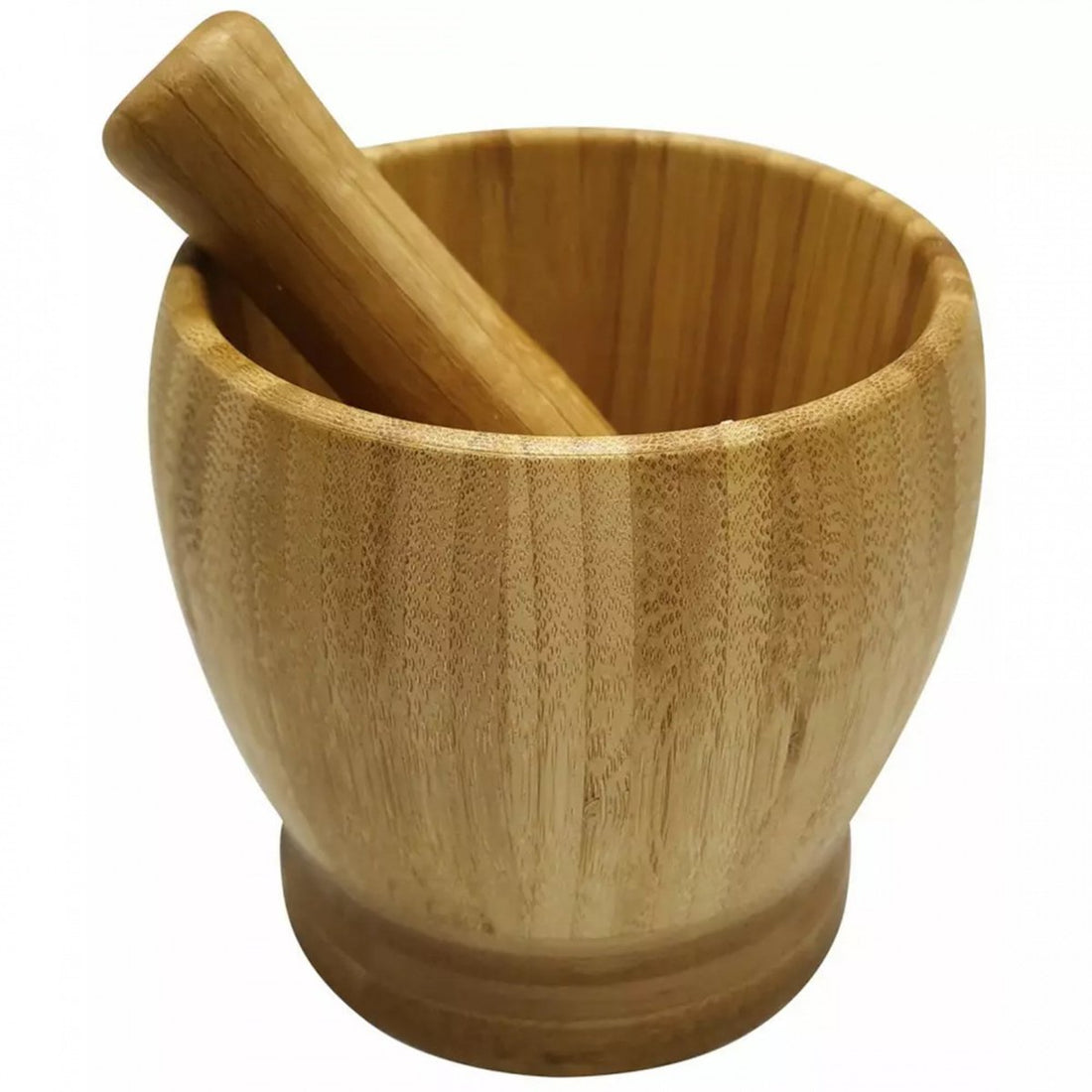 Kinghoff bamboe vijzel met stamper – voor kruiden en pesto, Ø 11,5 cm
