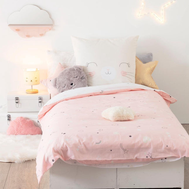 Parure de lit enfant Atmosphera avec 1 taie d'oreiller 140x200cm/65x65cm Chat