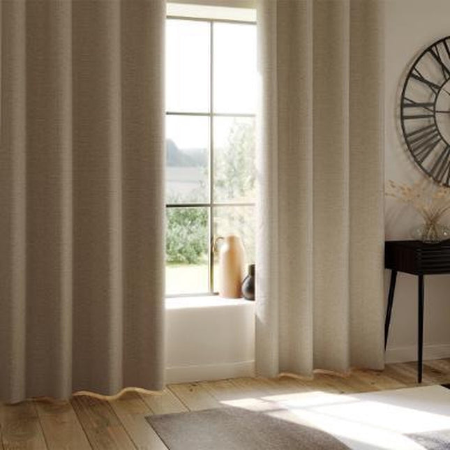 Fertiggardine - mit Ösen - 140x260 cm - Leinen- 1 Stück