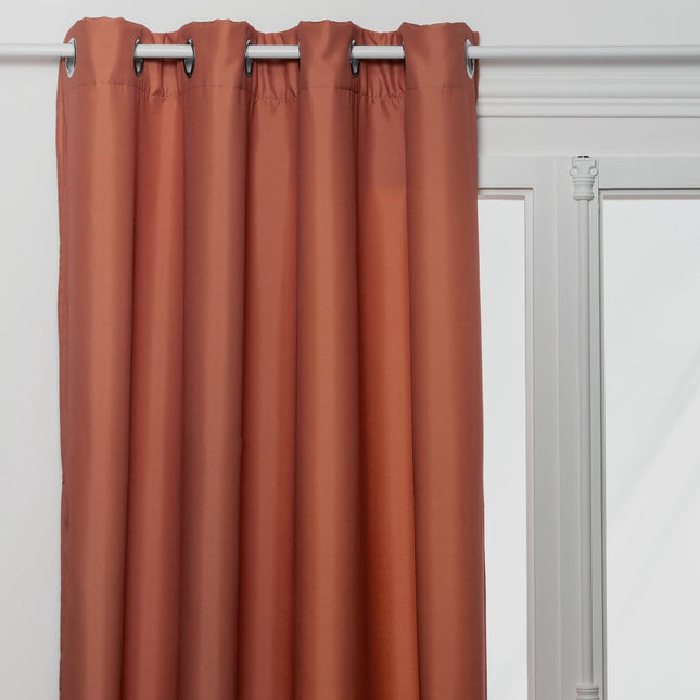Atmosphera Thermovorhang 140x260cm - Gardine Fensterdekoration - Fertiggardinen mit Haken Ringen - Terrakotta