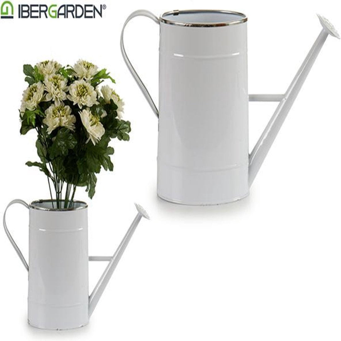 Decorative watering can Metal White (10.5 x 22.5 x 38 cm)