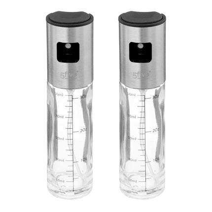5Five Essig-/Öl-Sprühflaschenspender - 2x - Glas - 100 ml - Olivenölflaschen