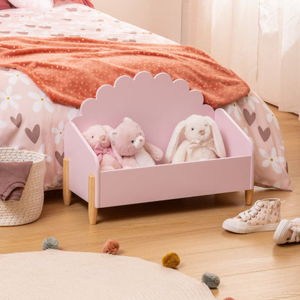 Atmosphera Kids Aufbewahrungstruhe Blumen - 61x29x44cm - Rosa