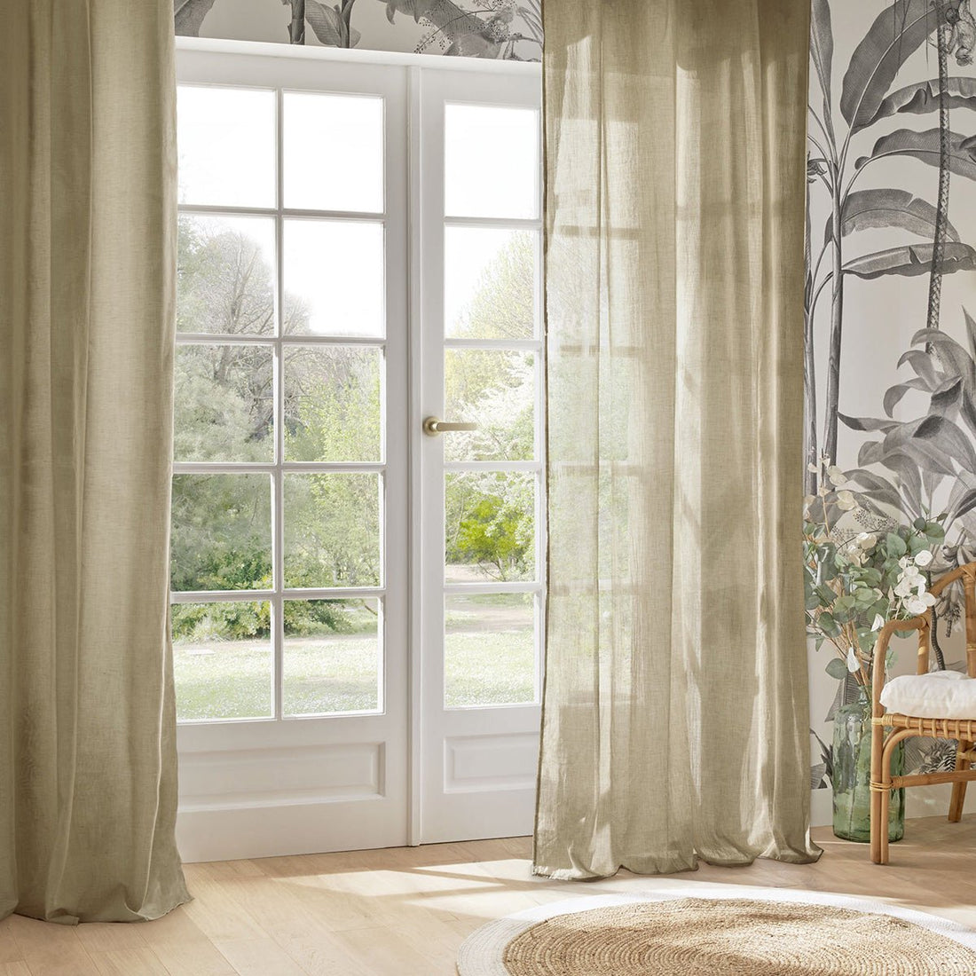 Atmosphera Paxta gordijn kant-en-klaar met ringen – beige, 130 x 240 cm