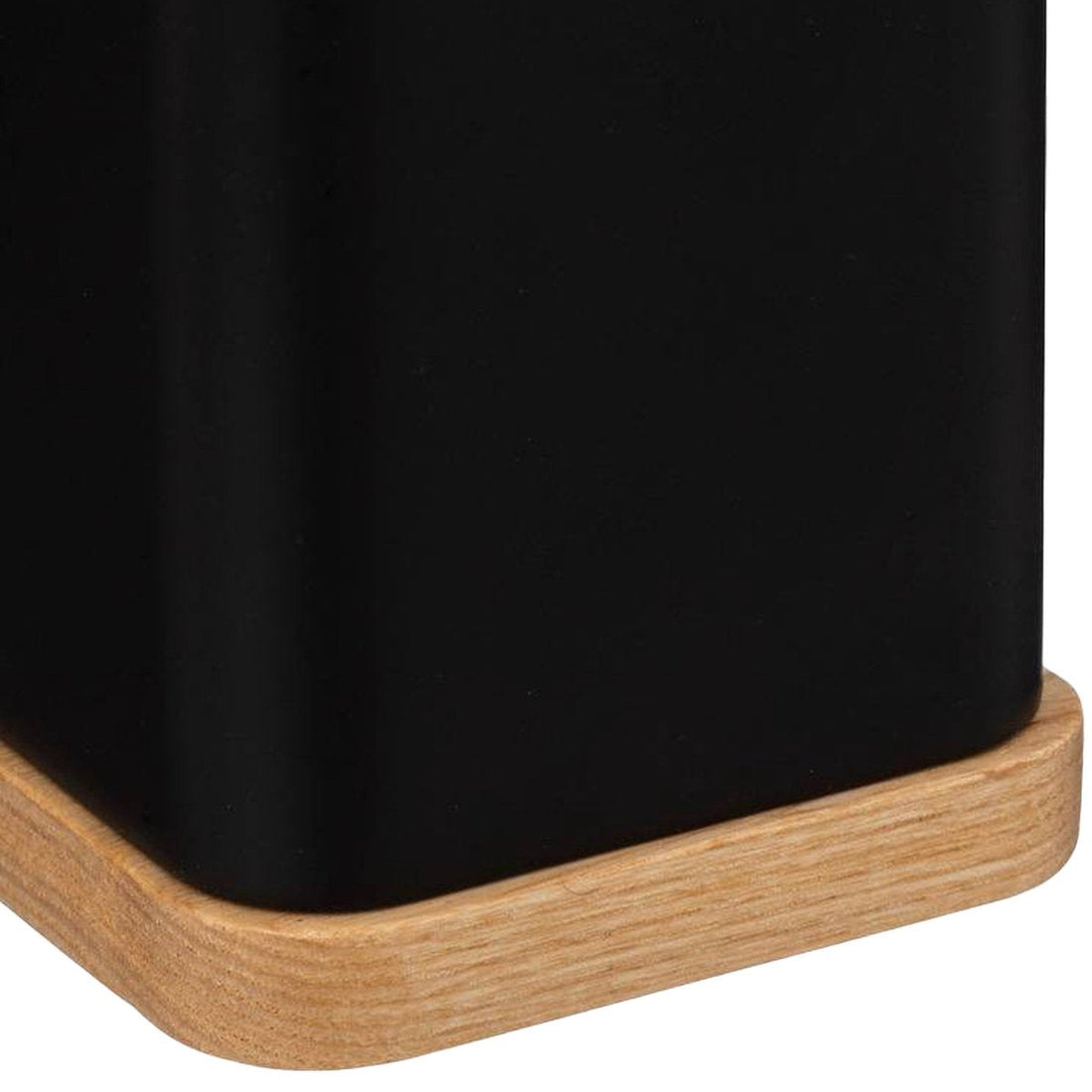 Pot à crayons/organiseur de bureau 5Five - noir - 10 x 8 cm - bambou - carré - rangement bureau/loisirs
