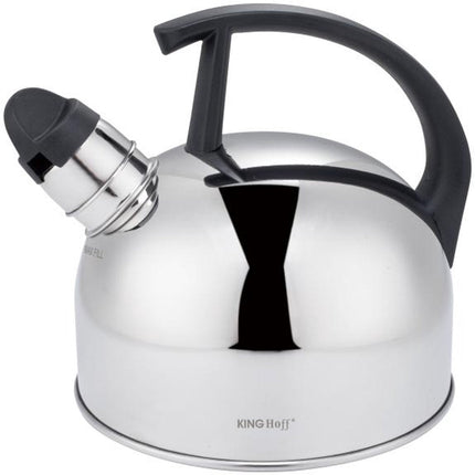 Kinghoff Traditionele Waterketel – Fluitketel – RVS, Zilver, 1.5L – Fluitfunctie – Geschikt voor Alle Kookplaten (Gas, Elektrisch, Keramisch, Inductie)