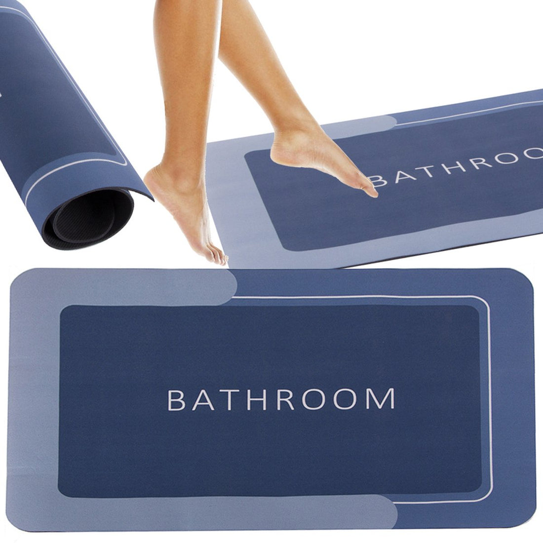 Tapis de bain antidérapant - Séchage rapide - 38 x 58 cm