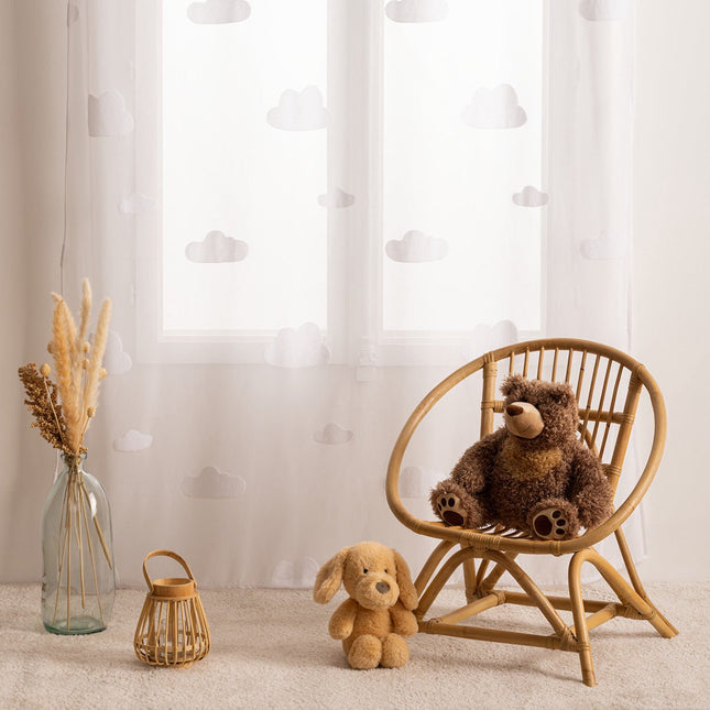 Atmosphera Kids Gardine Wolken durchsichtig 140x240cm - Weiß