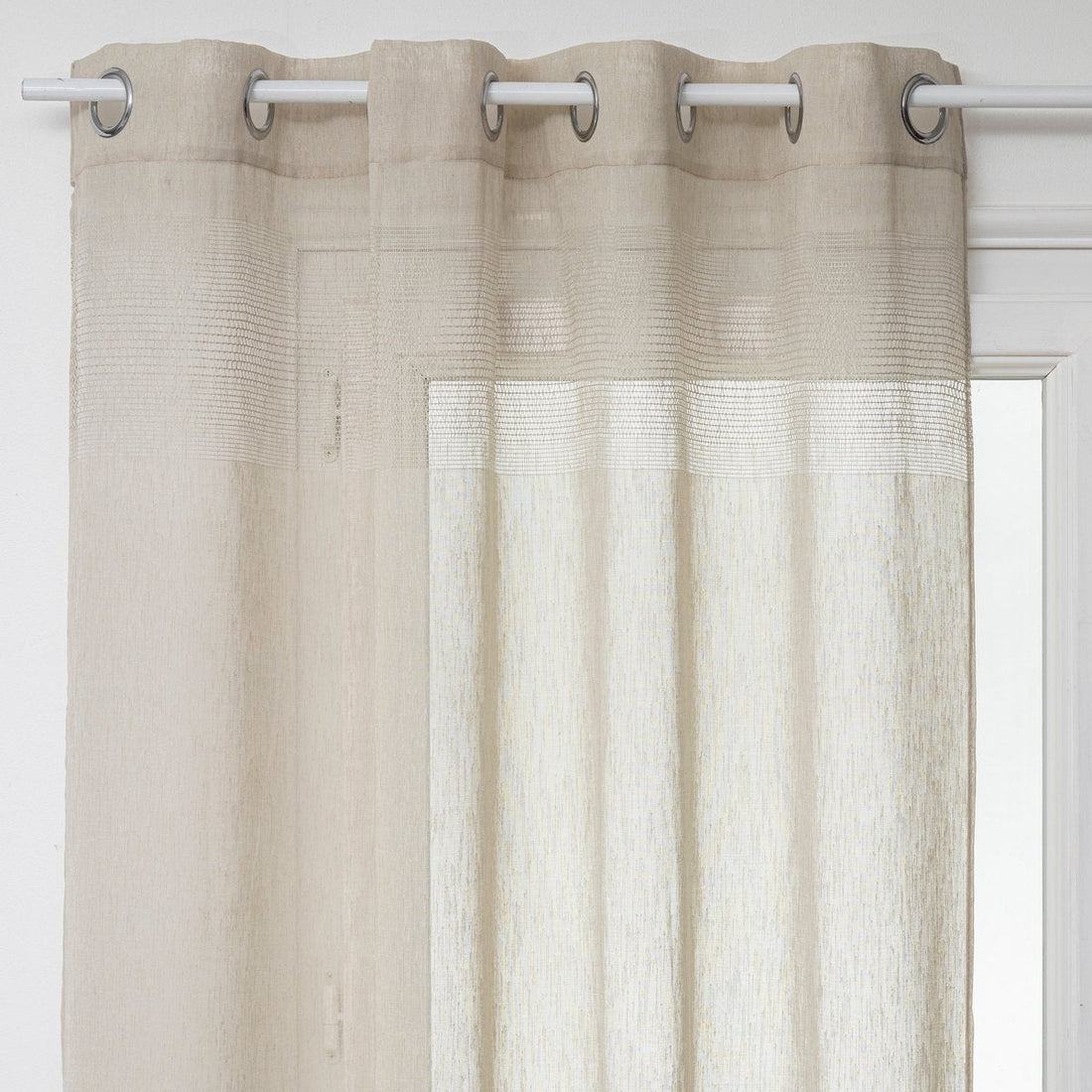 Atmosphera transparant gordijn linnenbeige – linneneffect, 140 x 240 cm