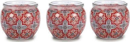 Geurkaars Granaatappel - 20 branduren - Rood - 7,6 x 6,5 x 7,6 cm - 3 stuks