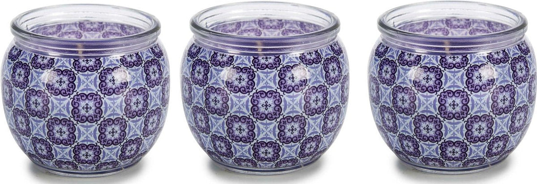 Geurkaarsen Magic Spa paars – set van 3 in glas, ca. 20 branduren