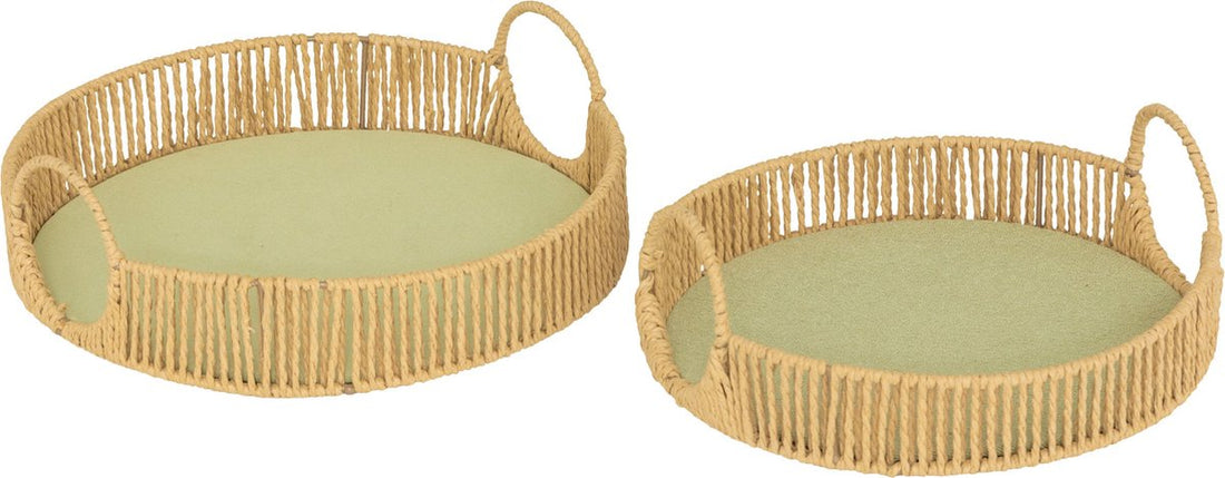 Plateaux Atmosphera - Lot de 2 - Ø35xH11 cm - Vert