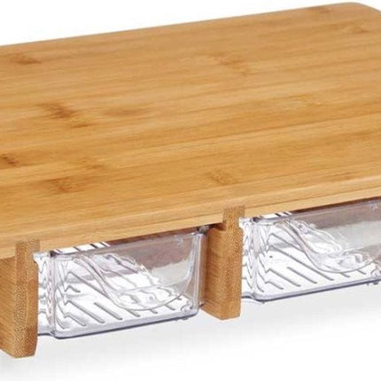 Serviertablett mit 3 Fächern - Bambus