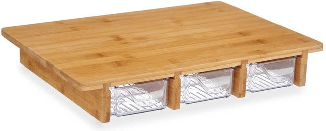 Serviertablett mit 3 Fächern - Bambus