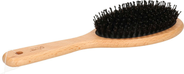 Haarborstel ovaal naturel met kunststof en varkenshaar 24,5 cm van hout - Persoonlijke verzorging artikelen