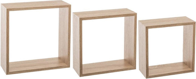 5Five Fixy Wandregal-Set 3-teilig - 30x12x30cm - Eiche Natur