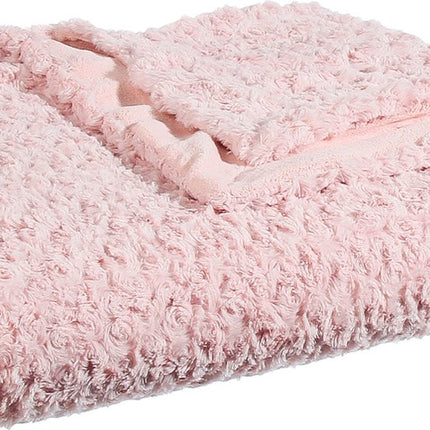 Atmosphera Tagesdecke/Decke/Plaid - hellrosa - Polyester - 230 x 180 cm - geknotetes Muster