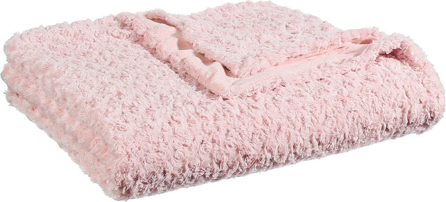 Atmosphera Tagesdecke/Decke/Plaid - hellrosa - Polyester - 230 x 180 cm - geknotetes Muster