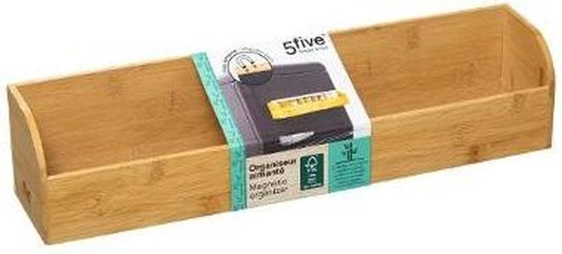 5Five Magnetic bamboo containers for refrigerator exterior - B-07-4-Wood