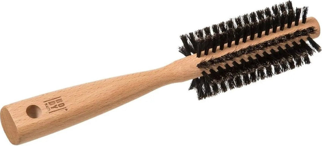 5Five ronde haarborstel met varkenshaar – houten borstel, naturel, 24 cm