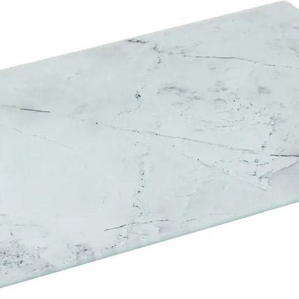 5Five Schneide-/Servierbrett aus Glas - rechteckig - weiß mit Marmorprint - 30 x 20 cm