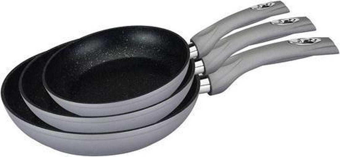 Set de poêles à induction Herzog - 3 pièces - poignées froides - argent