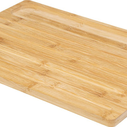 Brotschneidebrett 40 x 27 cm aus Bambusholz inklusive Brotmesser und Zange - Servierbrett - Brotbrett