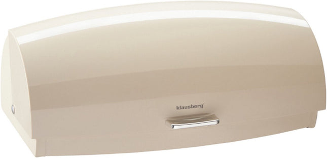 KLAUSBERG Metall Brotkasten - Beige - 45x28,5x17 cm - Brotkasten für moderne Küchen - KB-7932 - Brotaufbewahrungsbox