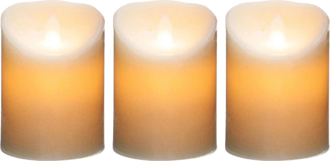 Atmosphera LED-Stumpenkerzen – 3 Stück – Warmweiß – Weiß