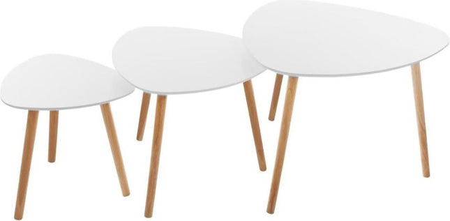 Atmosphera Créateur d'intérieur® Couchtisch 3er-Set - Beistelltisch - weiß - Holz - Eiche - Wohnzimmer