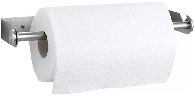 KLAUSBERG KB-7563 Küchenrollenhalter | Edelstahl Küchenzubehör für Küchenpapier & Aluminiumfolie | Wandmontage (Kleben oder Schrauben) | 33 cm